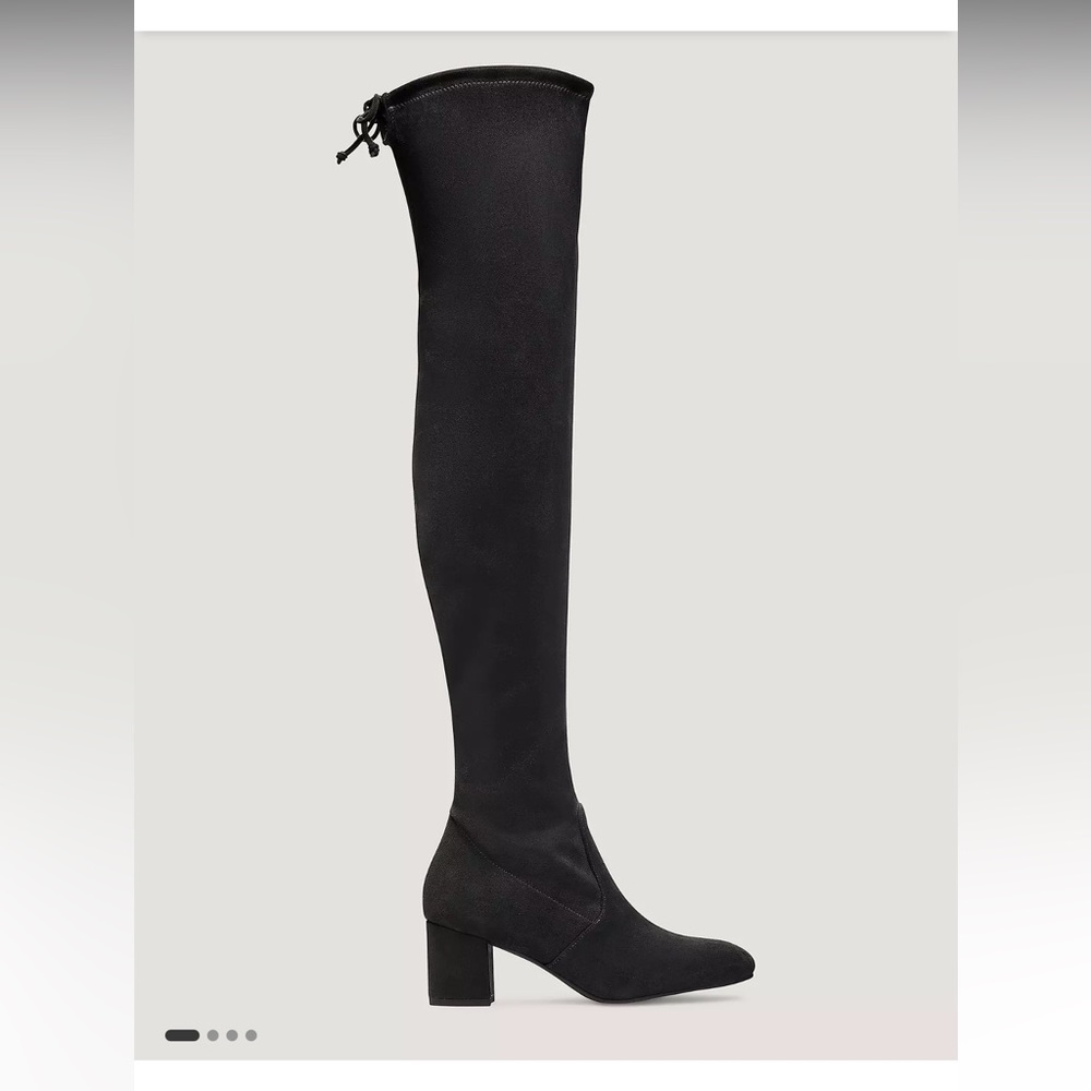 Stuart Weitzman Genna 60 Knee High Suede Black Boots
